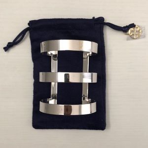 Tory Burch silver triple band cuff